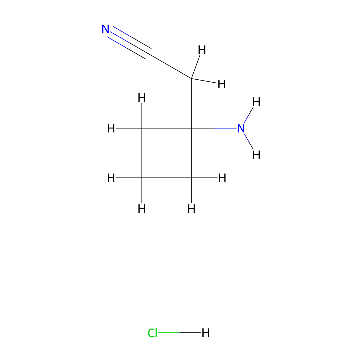 2-(1-Aminocyclobutyl)acetonitrile Hydrochloride molecular structure, CAS 1279891-76-7