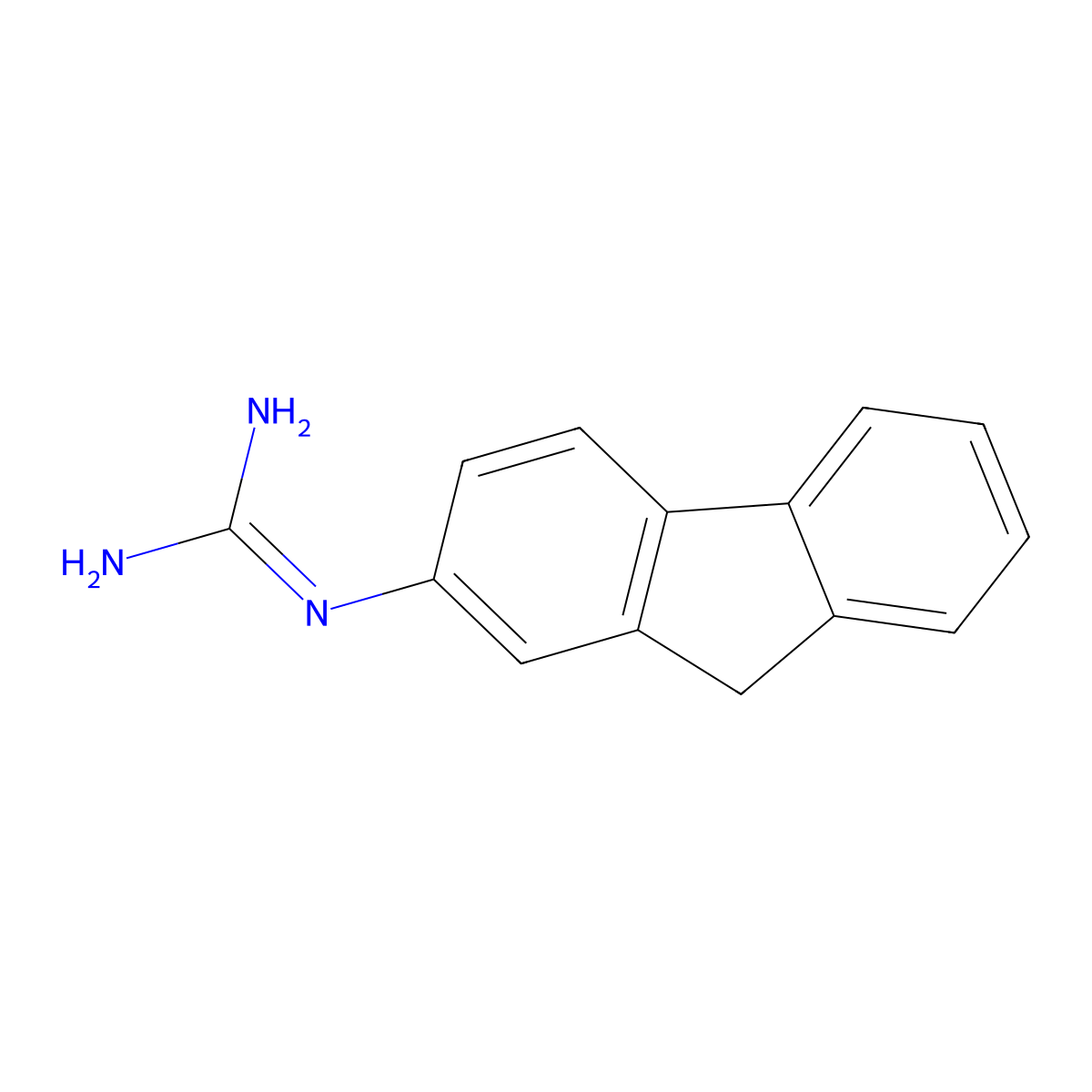 N-9H-fluoren-2-ylguanidine molecular structure, CAS 127999-37-5