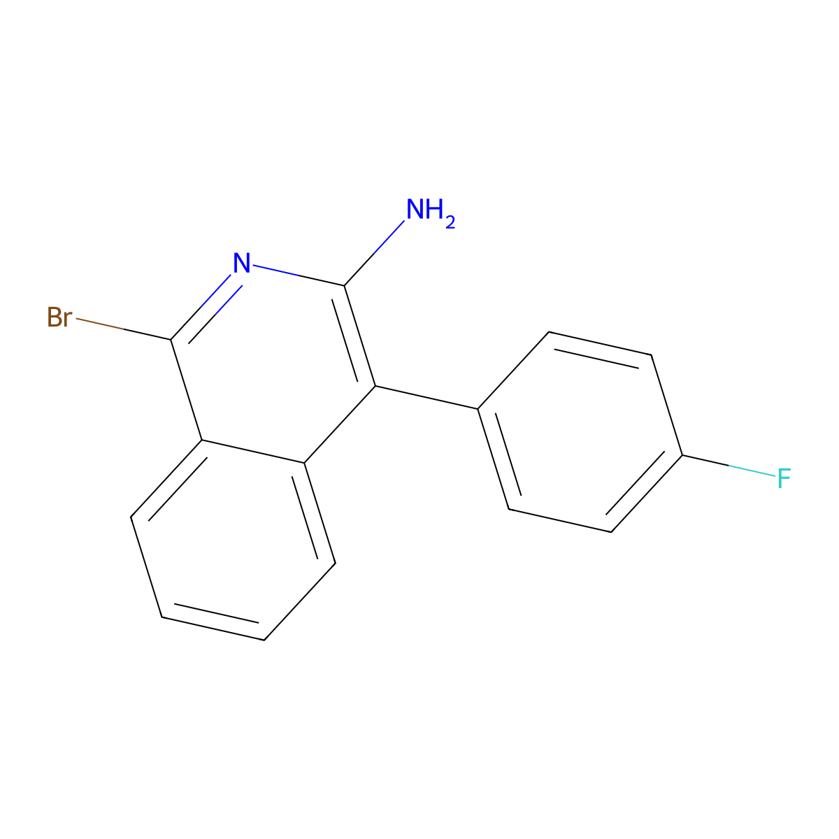 1-Bromo-4-(4-fluorophenyl)-3-isoquinolinylamine molecular structure, CAS 127999-80-8