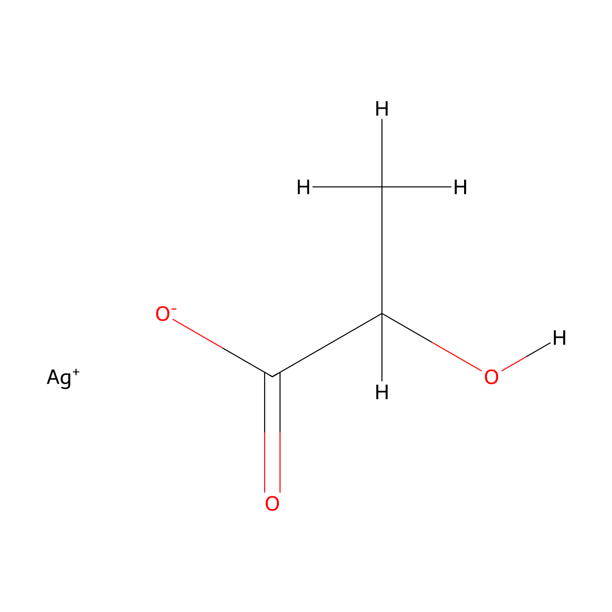 Silver Lactate molecular structure, CAS 128-00-7