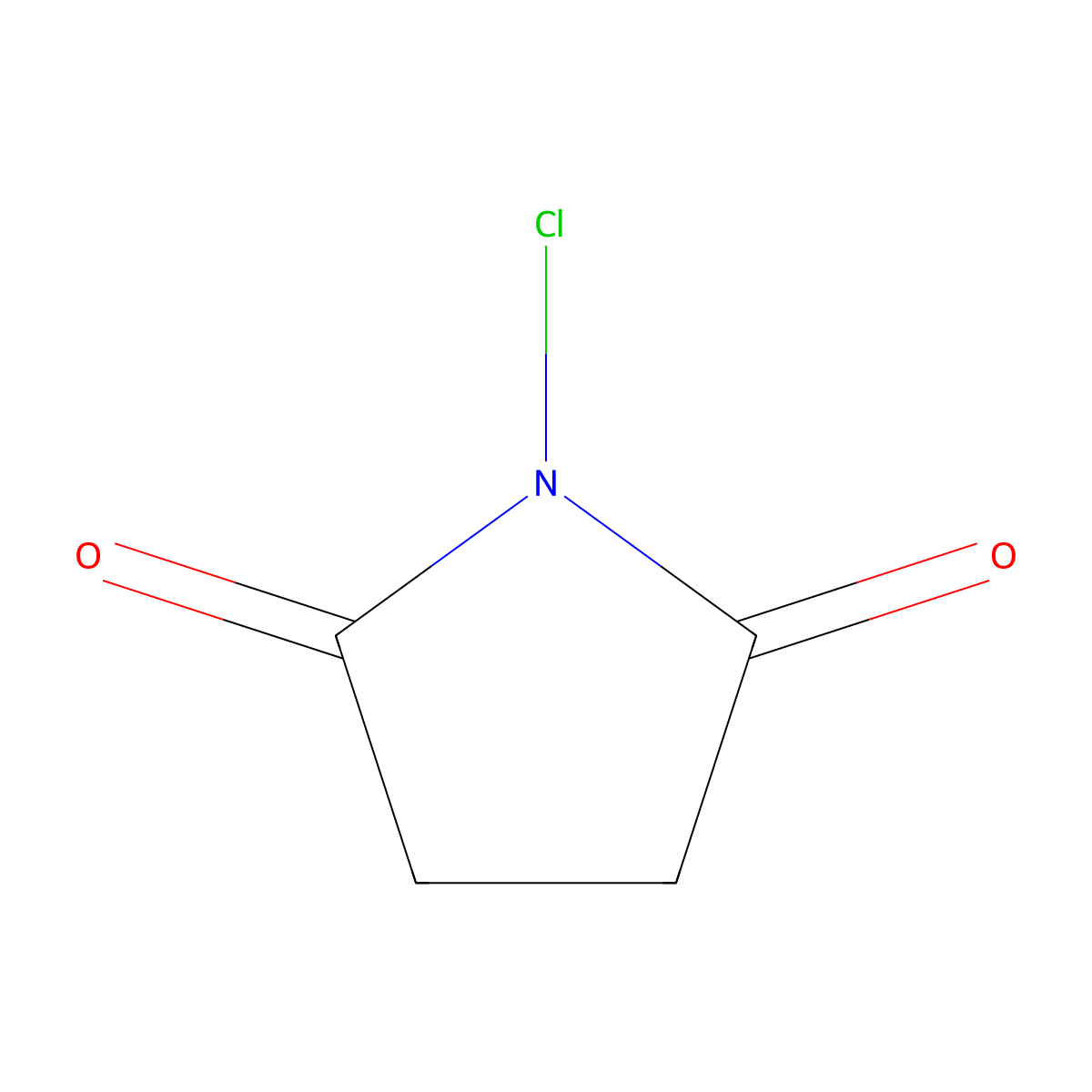 Chlorosuccinimide molecular structure, CAS 128-09-6