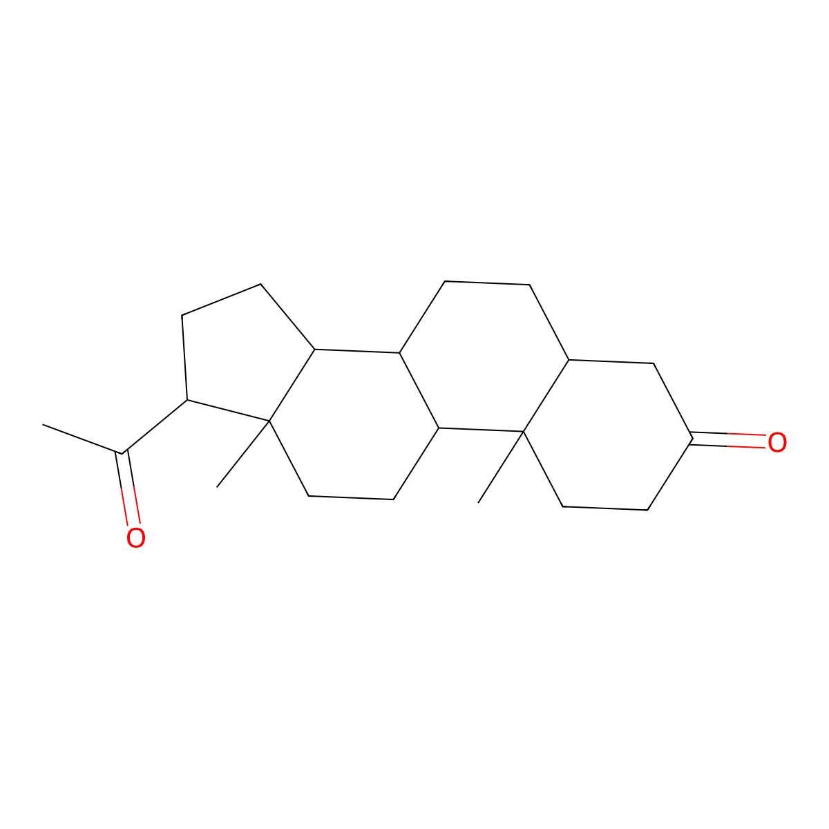 3,20-Pregnanedione molecular structure, CAS 128-23-4