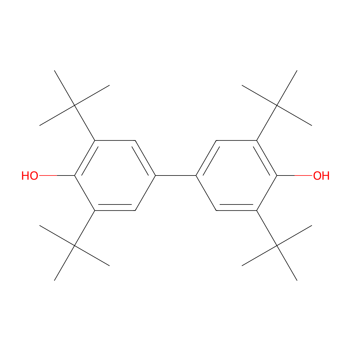 4,4'-Bis(2,6-di-tert-butylphenol) molecular structure, CAS 128-38-1