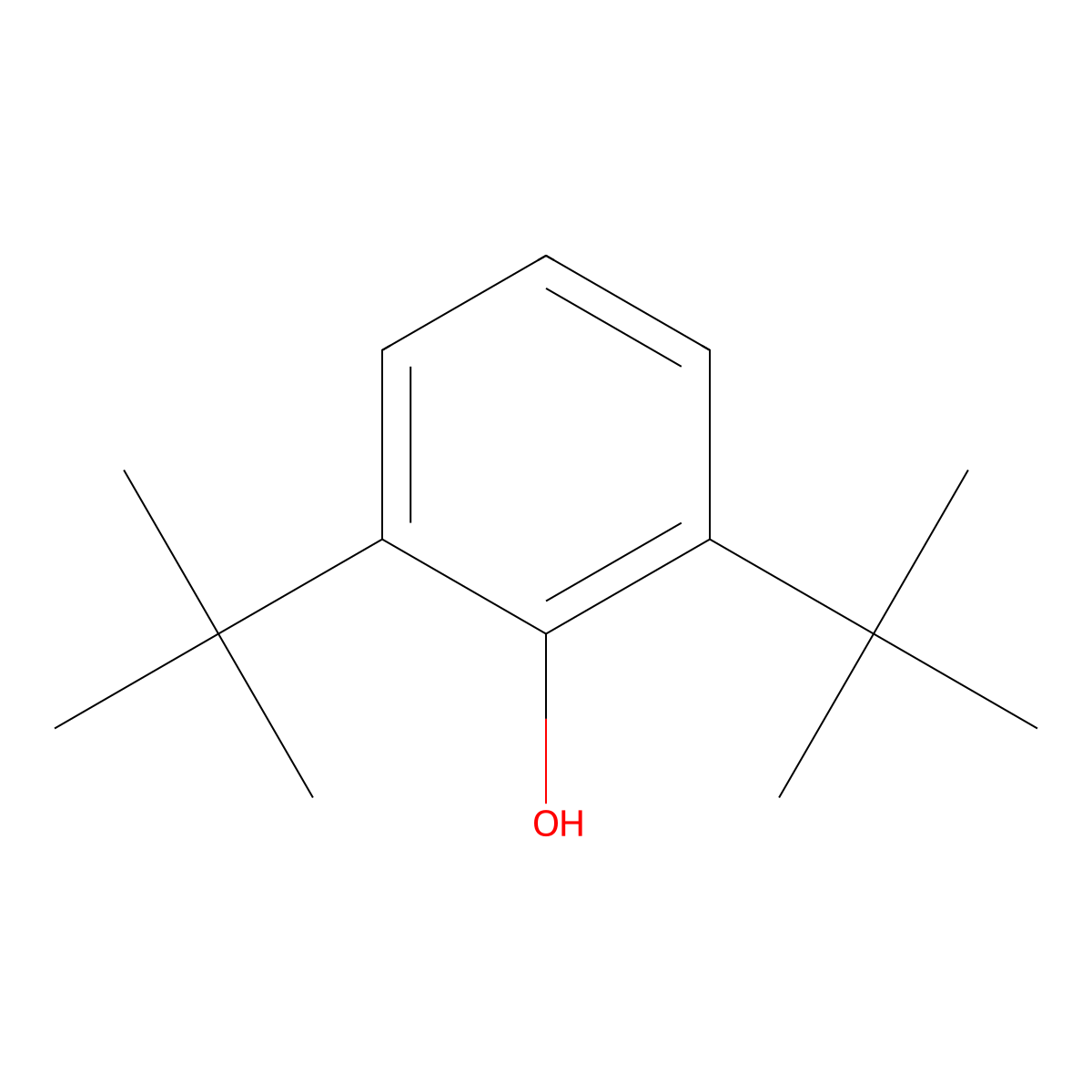 2,6-Di-tert-butylphenol molecular structure, CAS 128-39-2