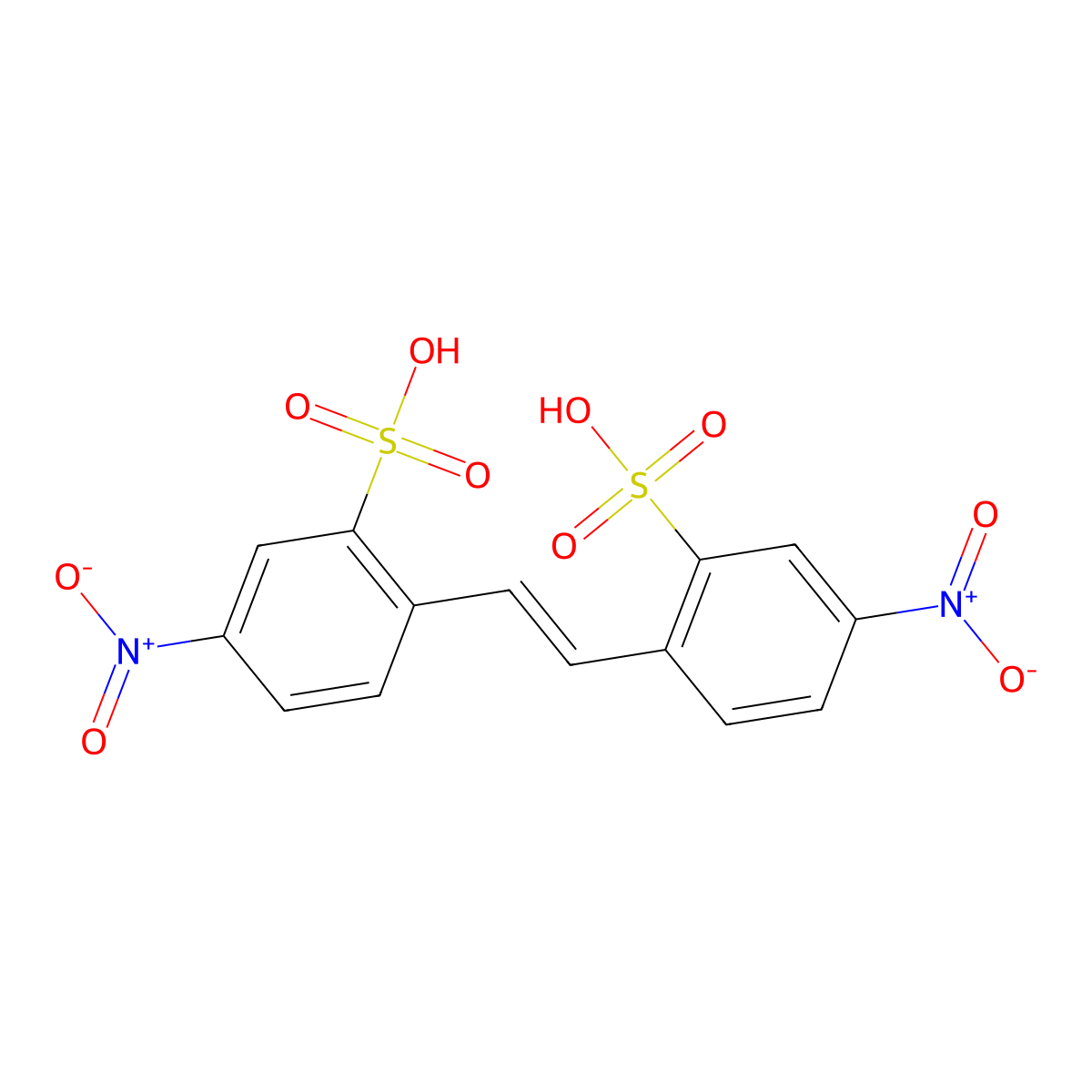 4,4'-Dinitro-2,2'-stilbenedisulfonic acid molecular structure, CAS 128-42-7