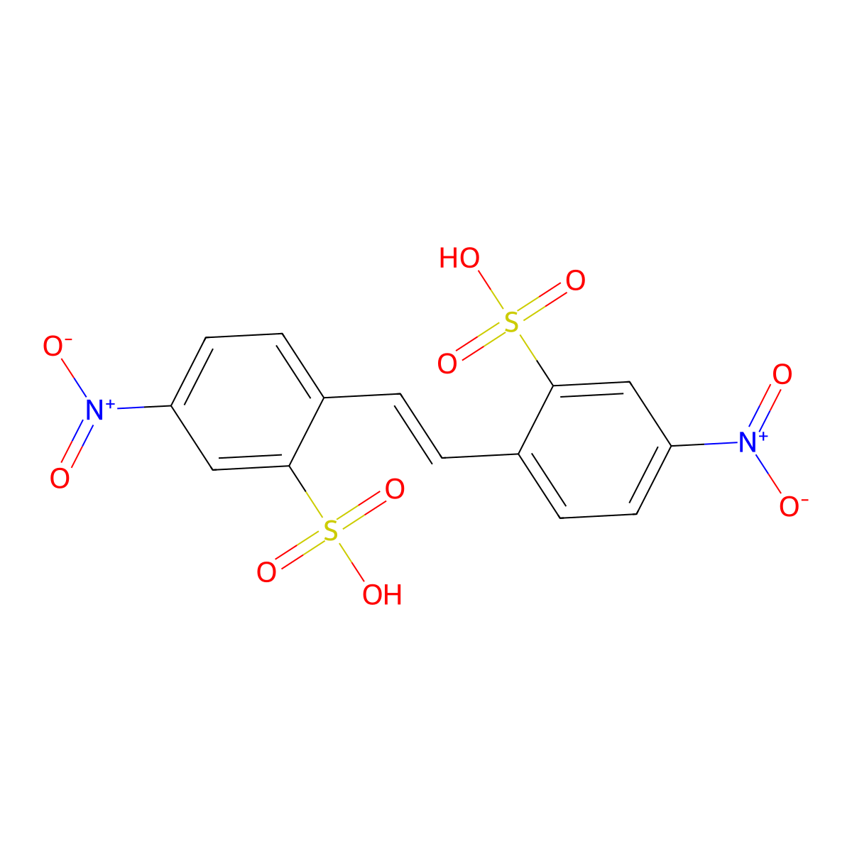 4,4'-Dinitro-2,2'-stilbenedisulfonic acid molecular structure, CAS 128-42-7