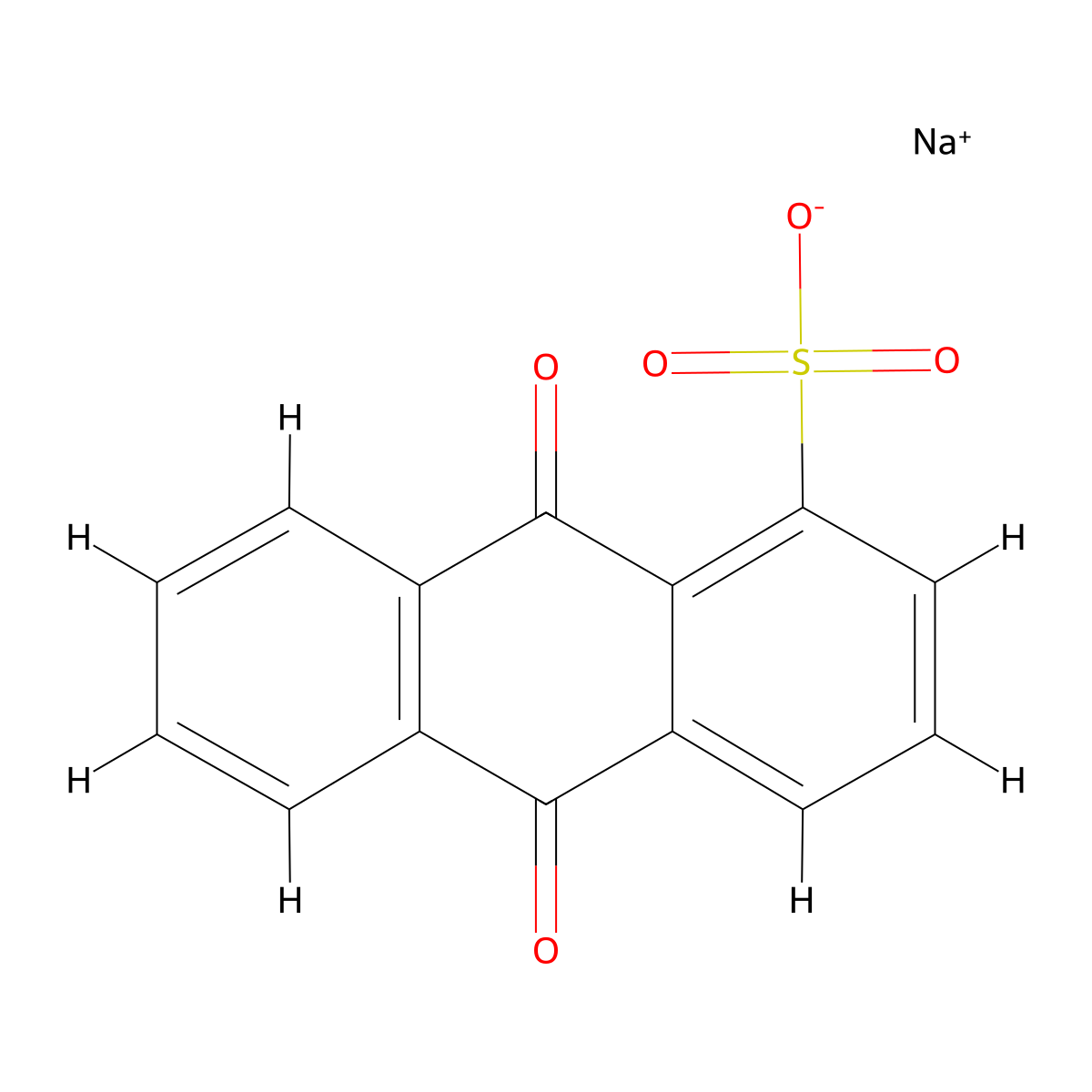 Sodium anthraquinone-1-sulfonate molecular structure, CAS 128-56-3