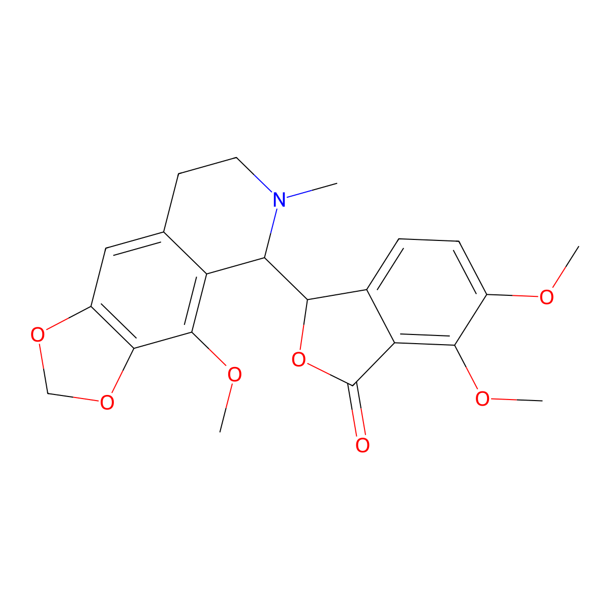 Noscapine molecular structure, CAS 128-62-1