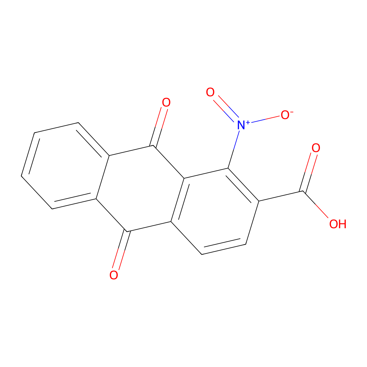 1-Nitroanthraquinone-2-carboxylic acid molecular structure, CAS 128-67-6