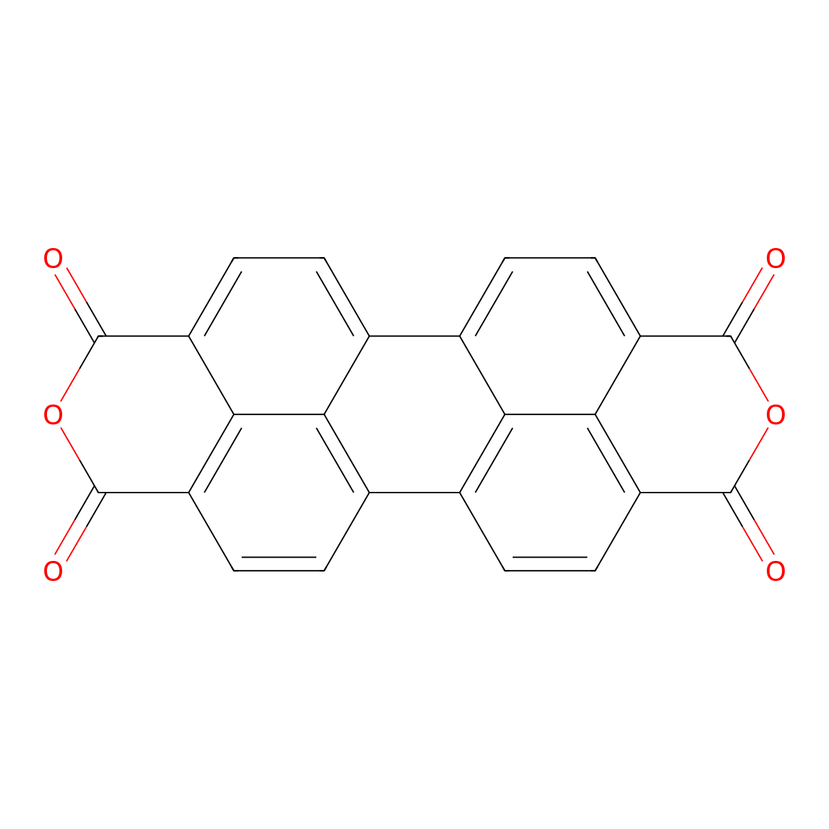 3,4,9,10-Perylenetetracarboxylic dianhydride molecular structure, CAS 128-69-8