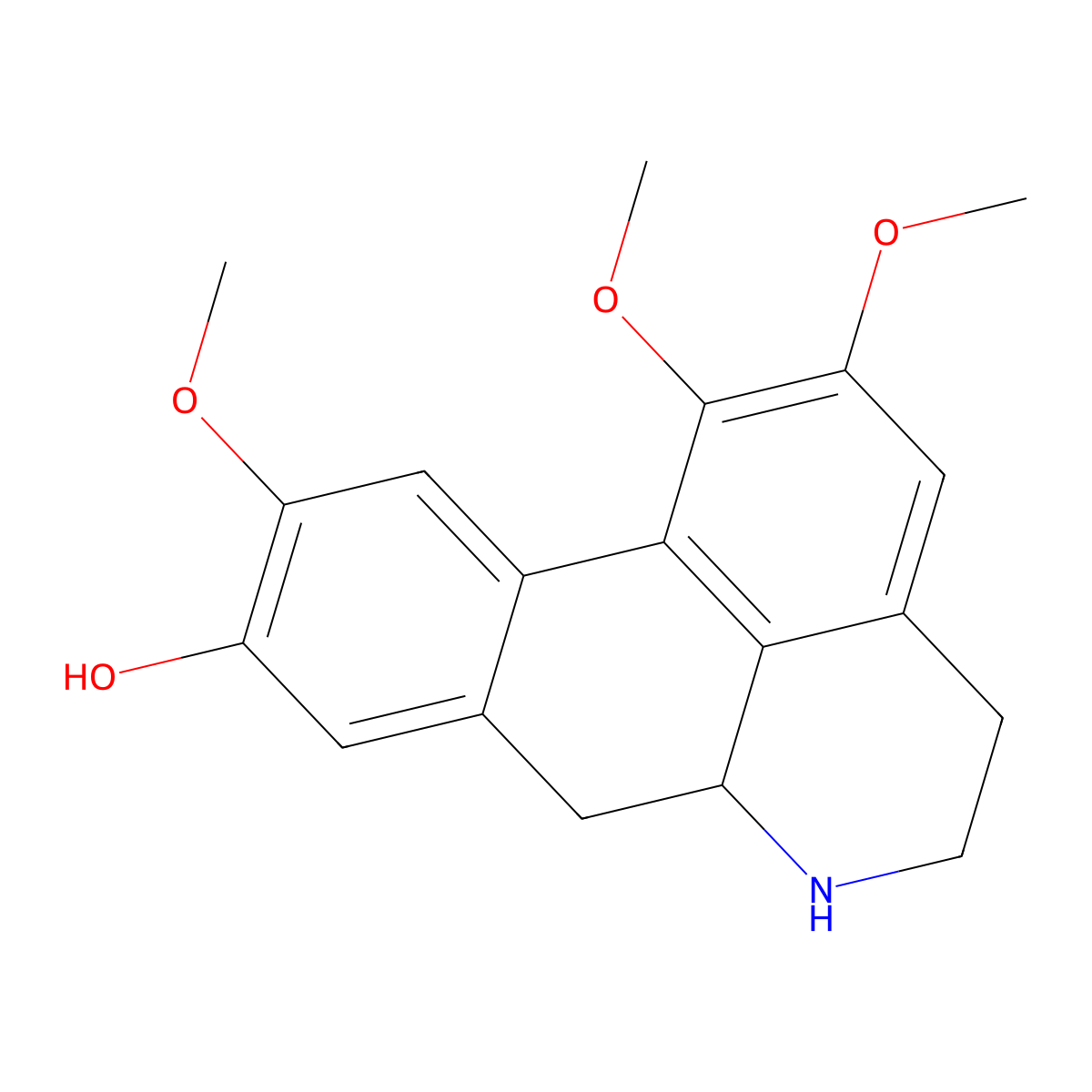 Laurotetanine molecular structure, CAS 128-76-7
