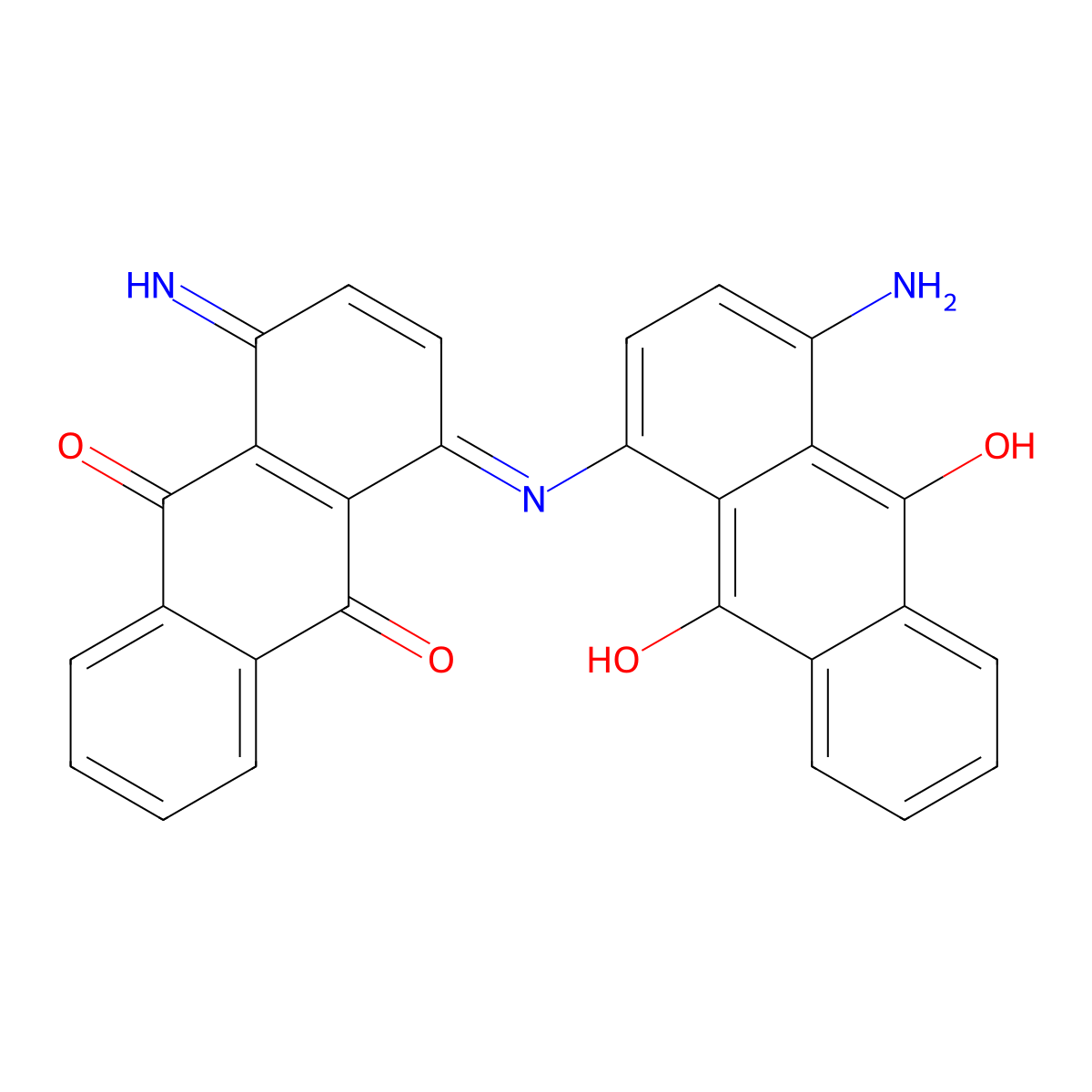 Bis(4-amino-1-anthraquinonyl)amine molecular structure, CAS 128-87-0