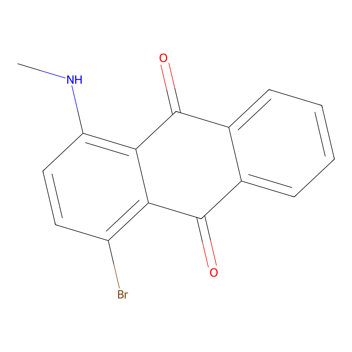 9,10-Anthracenedione, 1-bromo-4-(methylamino)- molecular structure, CAS 128-93-8