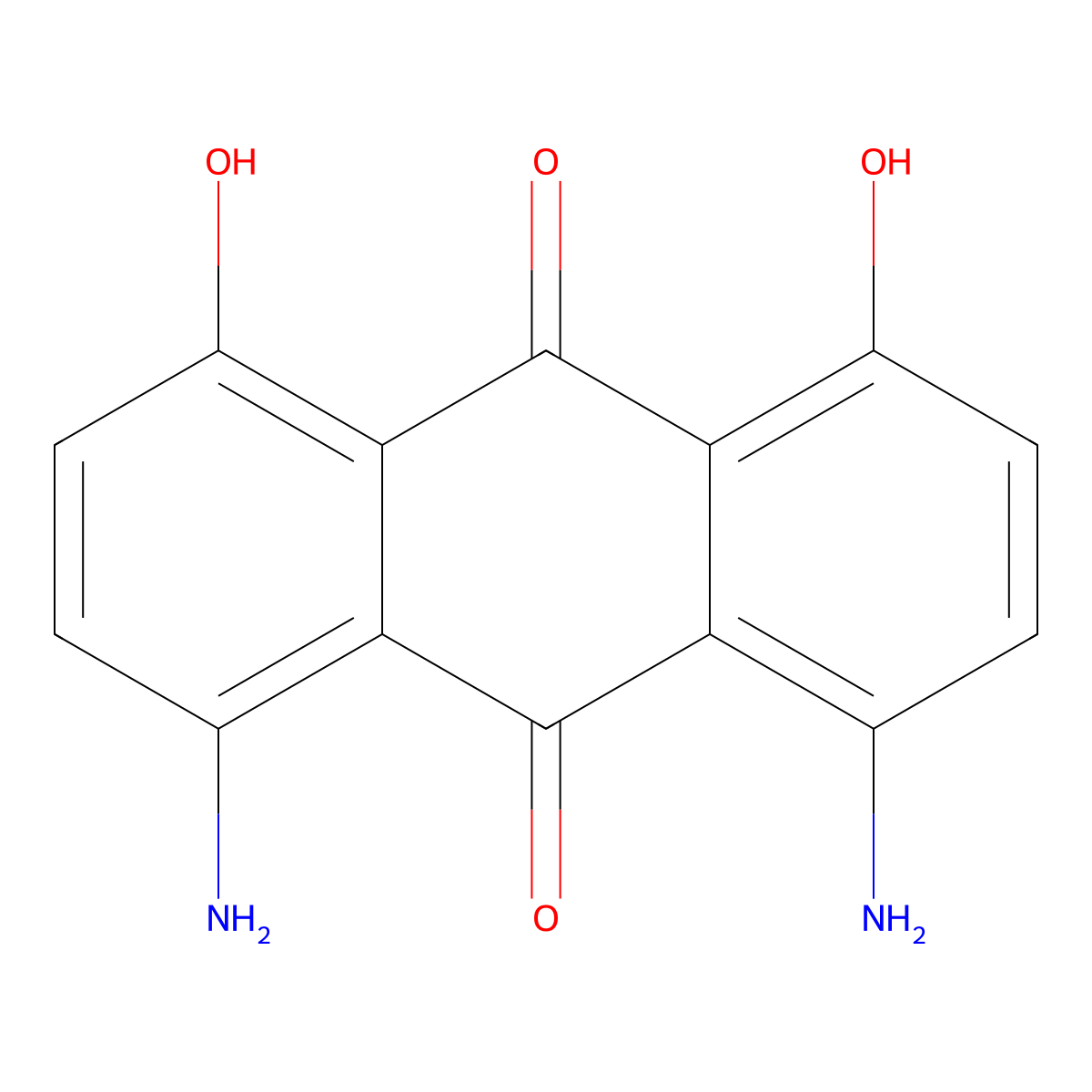 1,8-Diamino-4,5-dihydroxyanthraquinone molecular structure, CAS 128-94-9