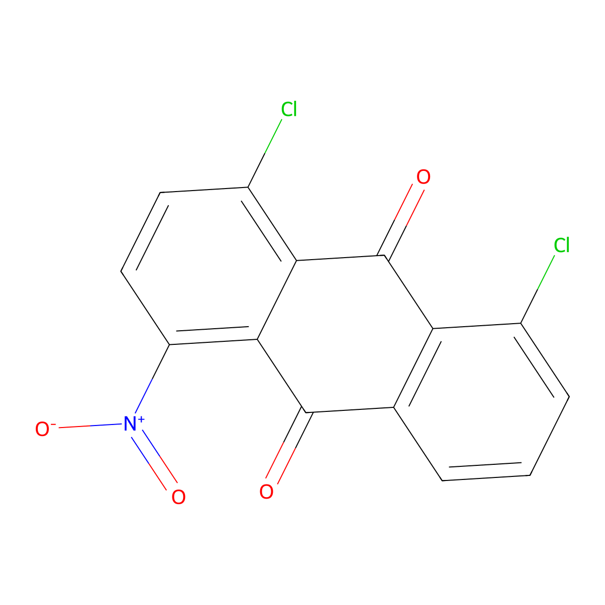 4,5-Dichloro-1-nitroanthraquinone molecular structure, CAS 128-96-1