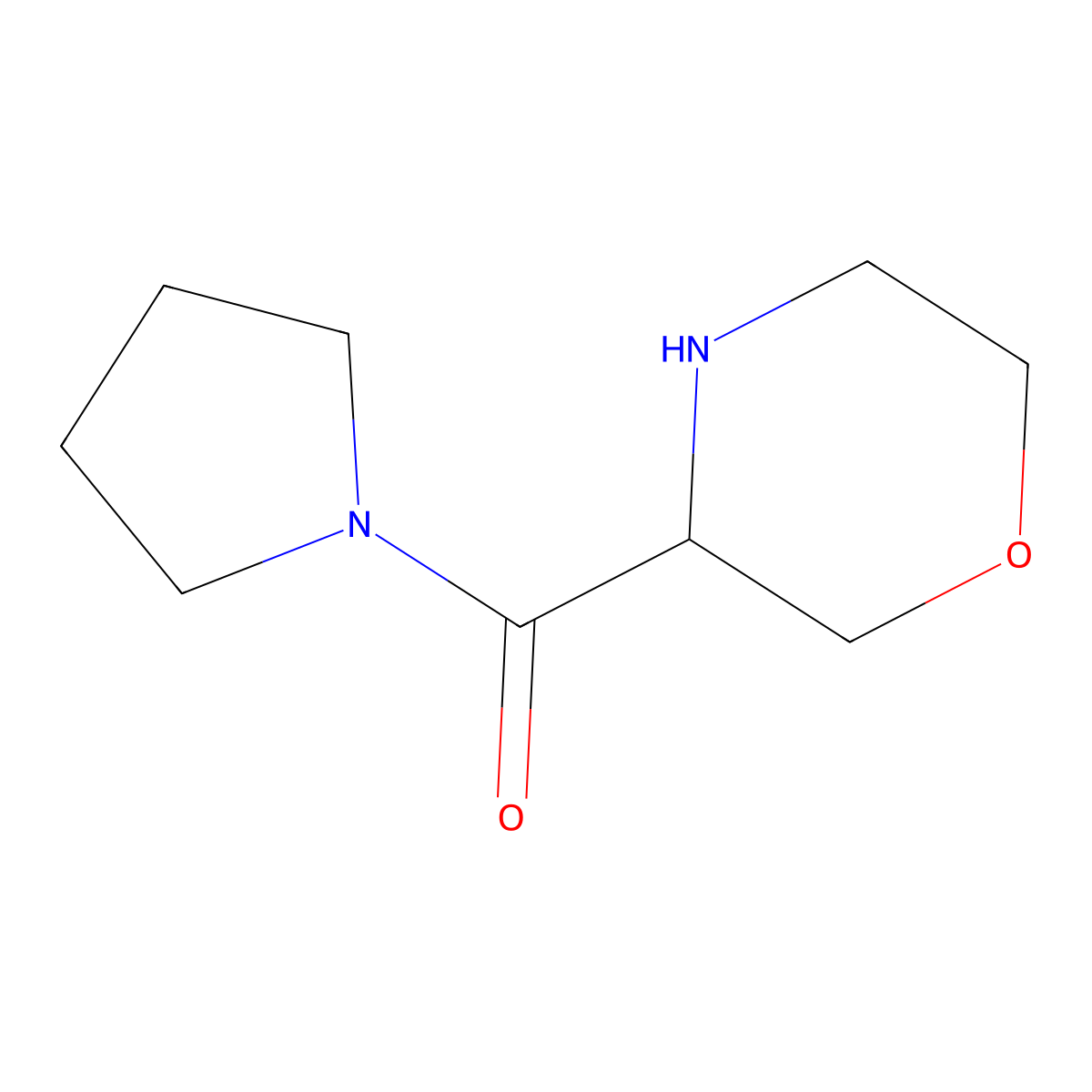 Morpholin-3-yl(pyrrolidin-1-yl)methanone molecular structure, CAS 128001-79-6