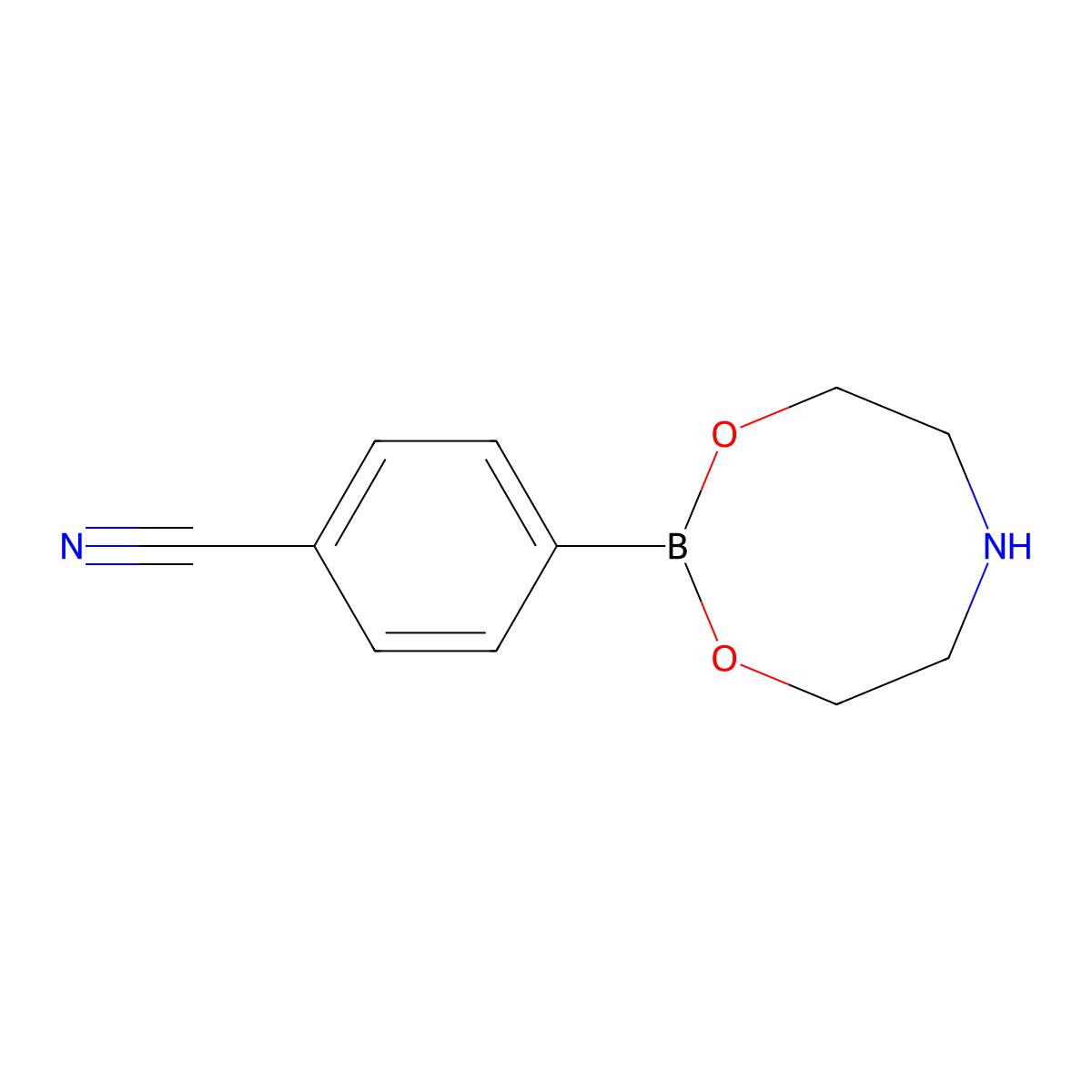 4-(1,3,6,2-Dioxazaborocan-2-YL)benzonitrile molecular structure, CAS 1280078-62-7
