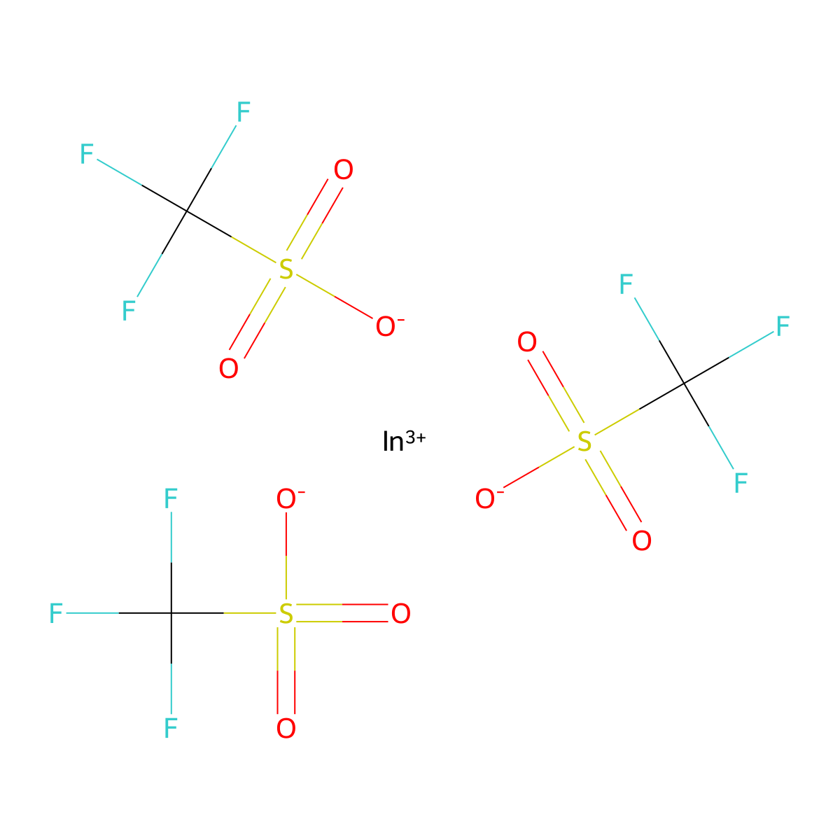 Indium(III) trifluoromethanesulfonate molecular structure, CAS 128008-30-0