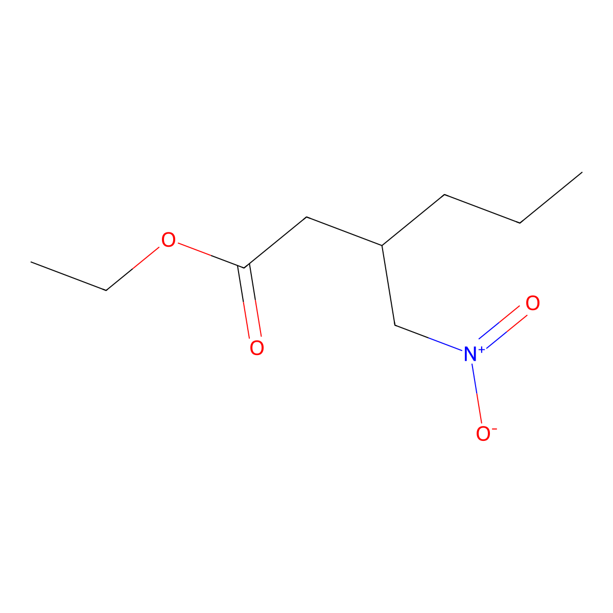 Ethyl 3-(nitromethyl)hexanoate molecular structure, CAS 128013-61-6