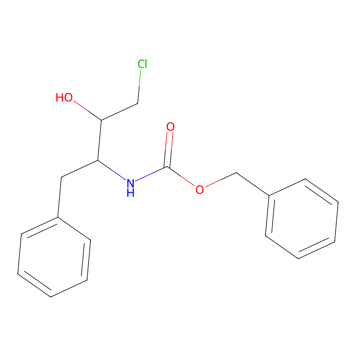 Benzyl ((2S,3S)-4-chloro-3-hydroxy-1-phenylbutan-2-yl)carbamate molecular structure, CAS 128018-43-9