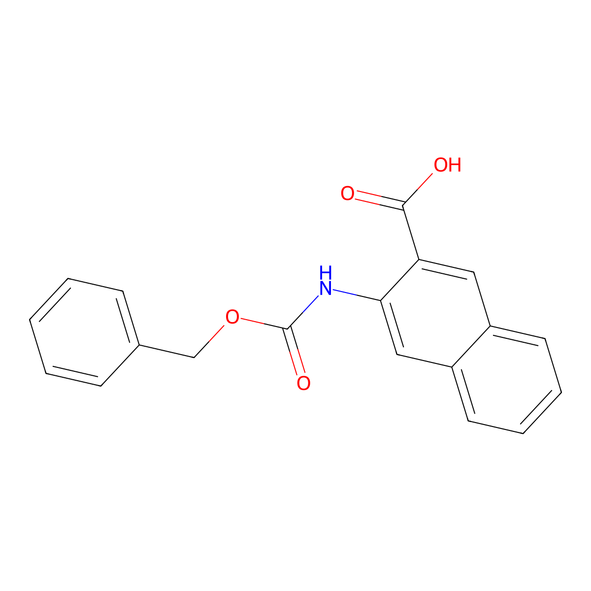 3-{[(Benzyloxy)carbonyl]amino}naphthalene-2-carboxylic acid molecular structure, CAS 128019-07-8
