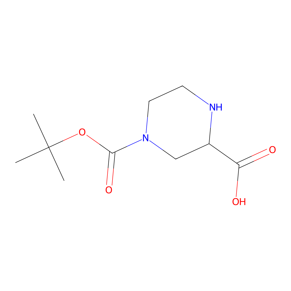 4-[(Tert-butoxy)carbonyl]piperazine-2-carboxylic acid molecular structure, CAS 128019-59-0