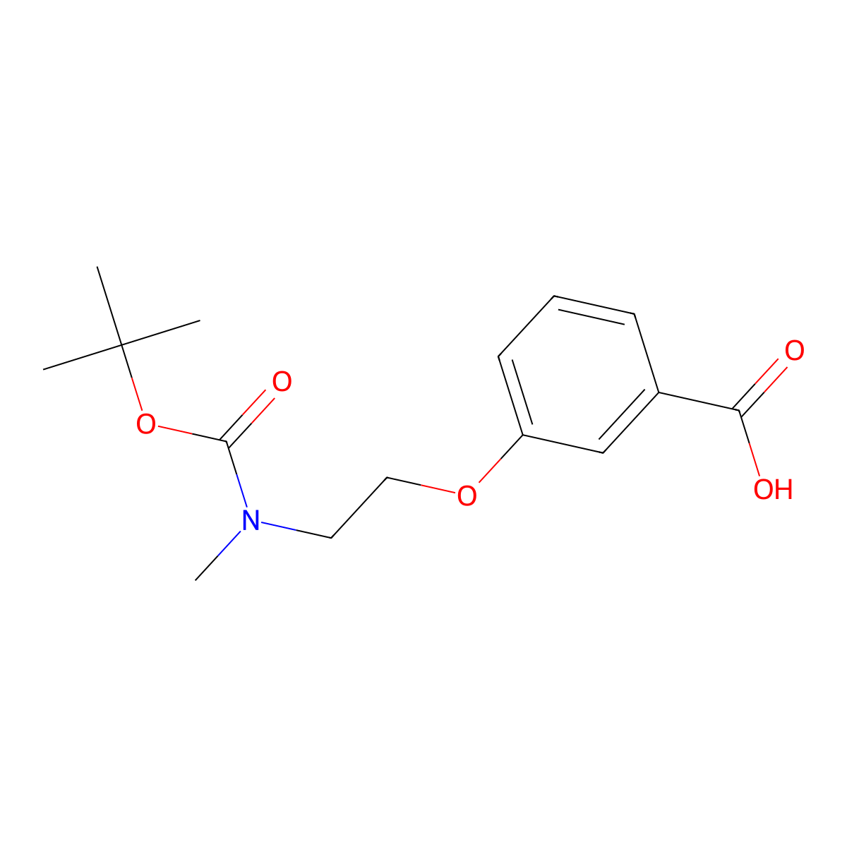 3-(2-{[(tert-Butoxy)carbonyl](methyl)amino}ethoxy)benzoic acid molecular structure, CAS 1280213-15-1