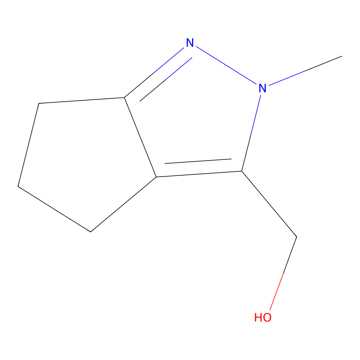 (2-Methyl-2,4,5,6-tetrahydrocyclopenta[c]pyrazol-3-yl)methanol molecular structure, CAS 1280218-59-8
