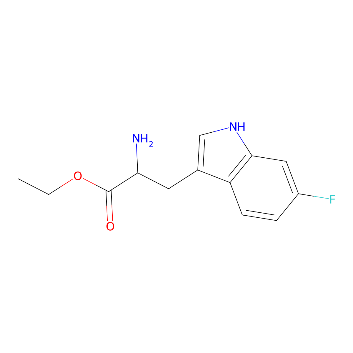 Ethyl 2-amino-3-(6-fluoro-1H-indol-3-YL)propanoate molecular structure, CAS 1280290-04-1