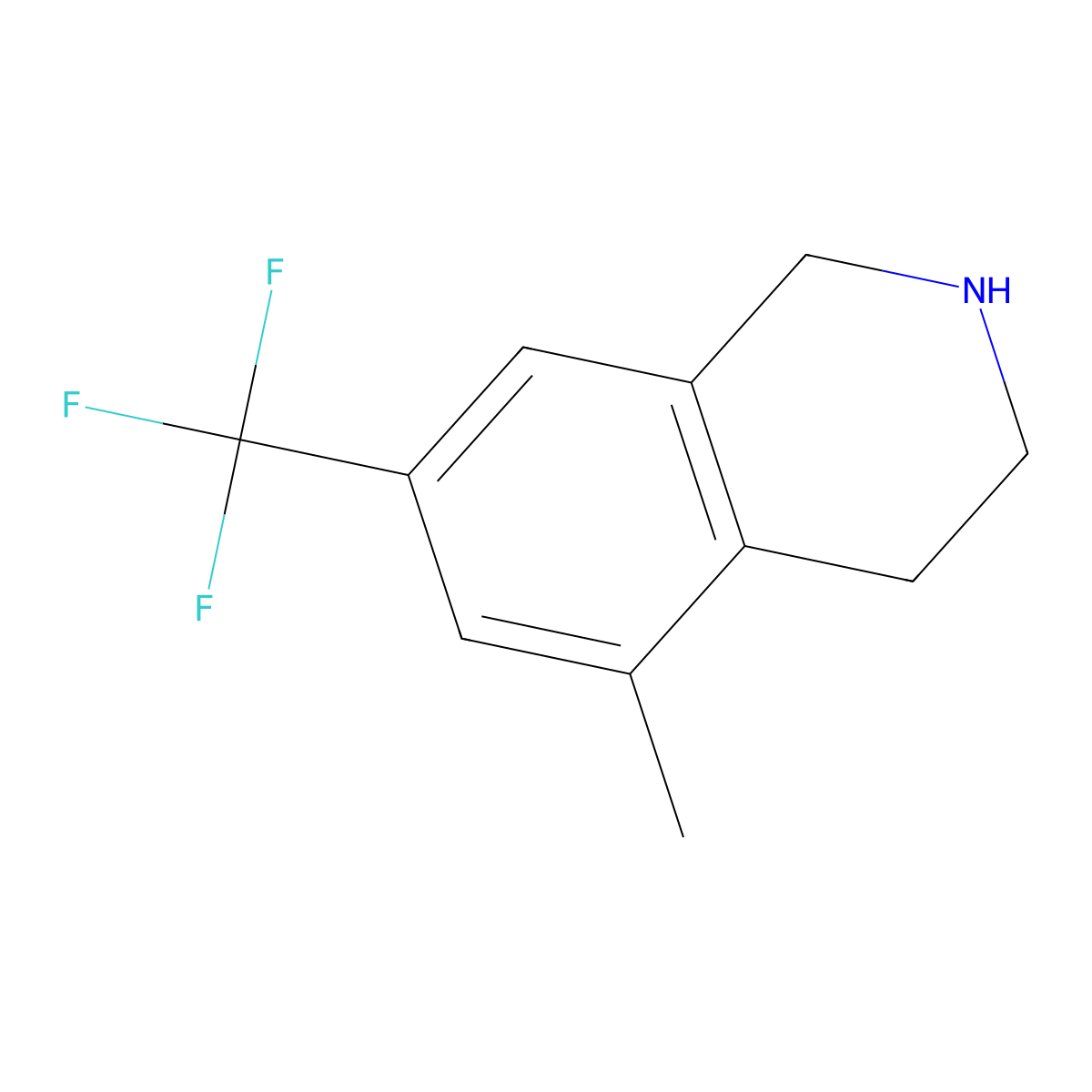 5-Methyl-7-(trifluoromethyl)-1,2,3,4-tetrahydroisoquinoline molecular structure, CAS 1280291-64-6