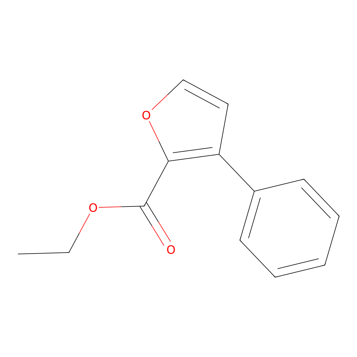 Ethyl 3-phenylfuran-2-carboxylate molecular structure, CAS 128031-95-8