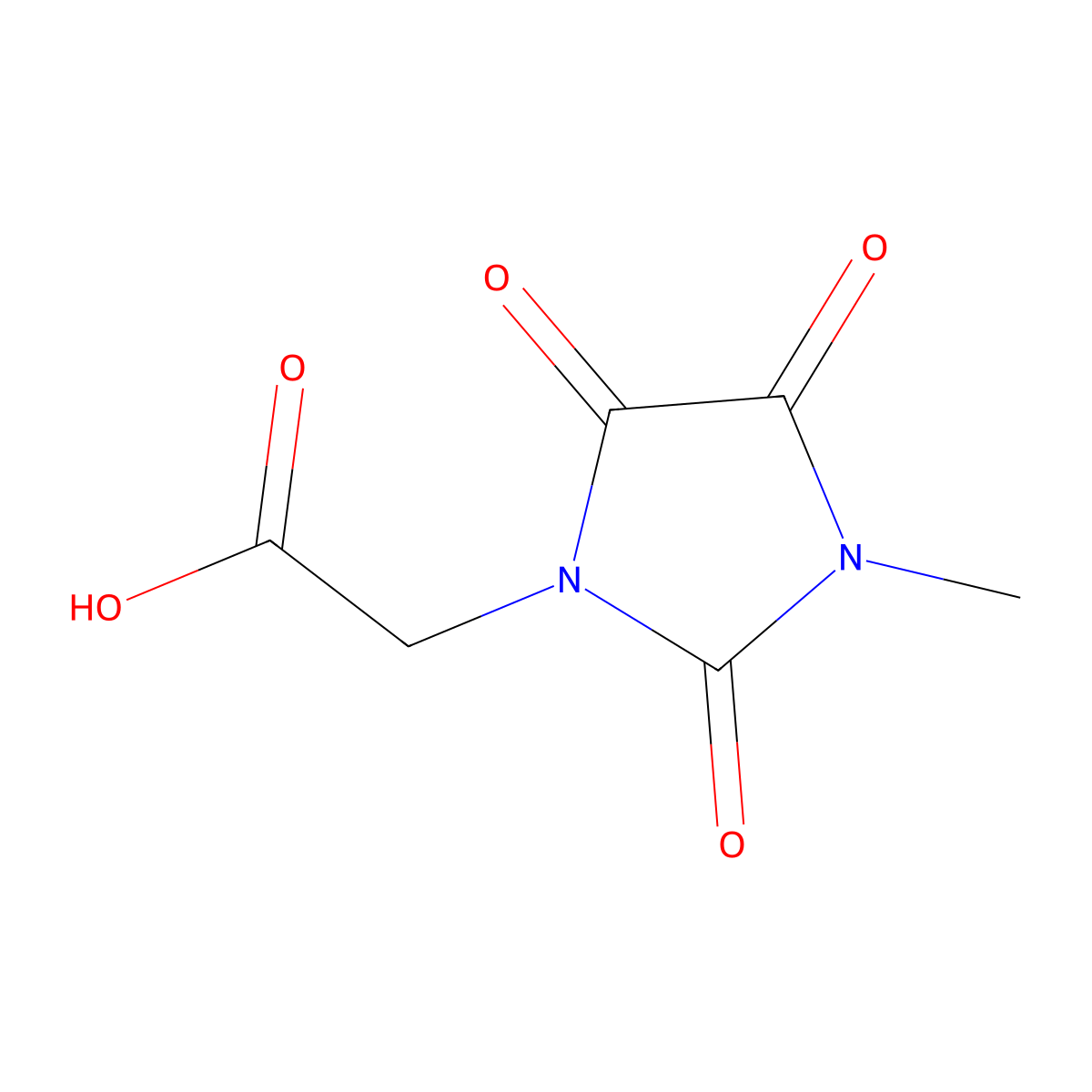 2-(3-Methyl-2,4,5-trioxoimidazolidin-1-yl)acetic acid molecular structure, CAS 128043-82-3