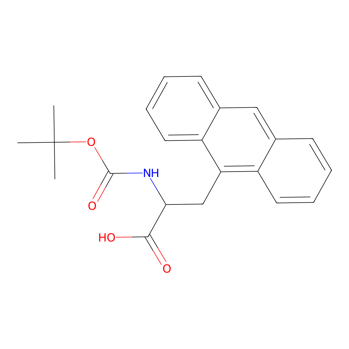 (R)-3-(Anthracen-9-yl)-2-((tert-butoxycarbonyl)amino)propanoic acid molecular structure, CAS 128050-98-6