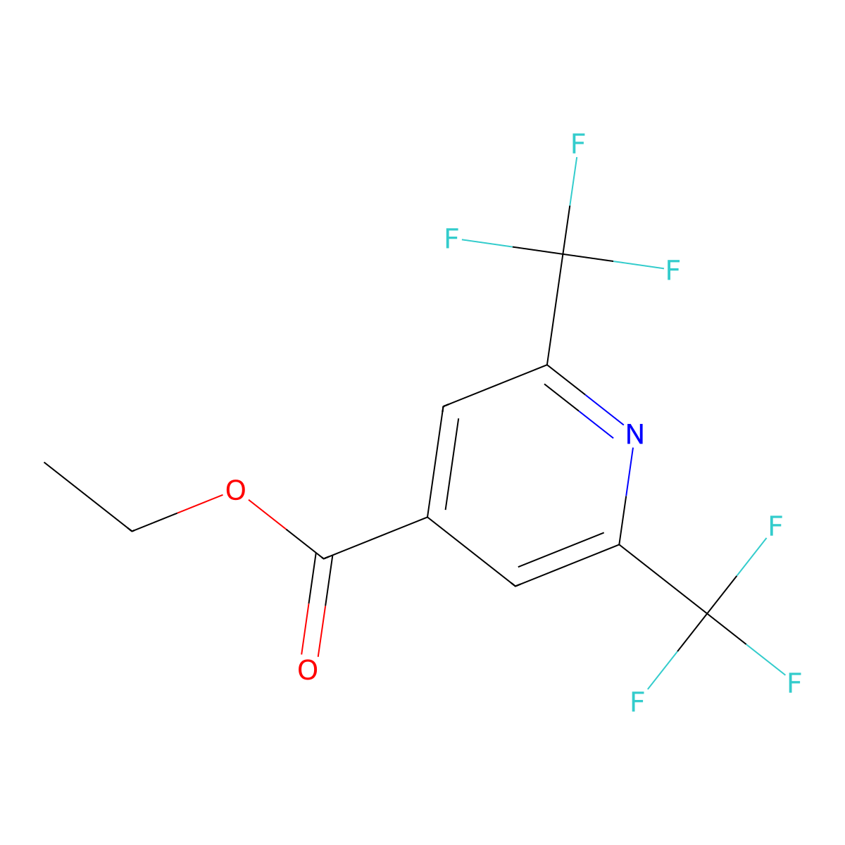 Ethyl 2,6-bis(trifluoromethyl)pyridine-4-carboxylate molecular structure, CAS 1280520-88-8
