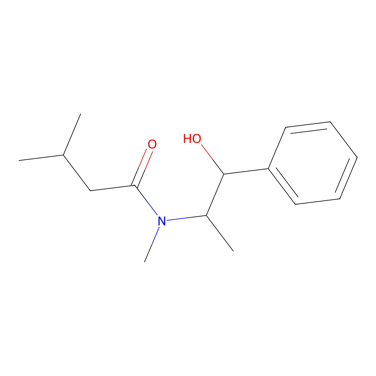 N-(2-hydroxy-1-methyl-2-phenylethyl)-N,3-dimethylbutanamide molecular structure, CAS 1280520-91-3