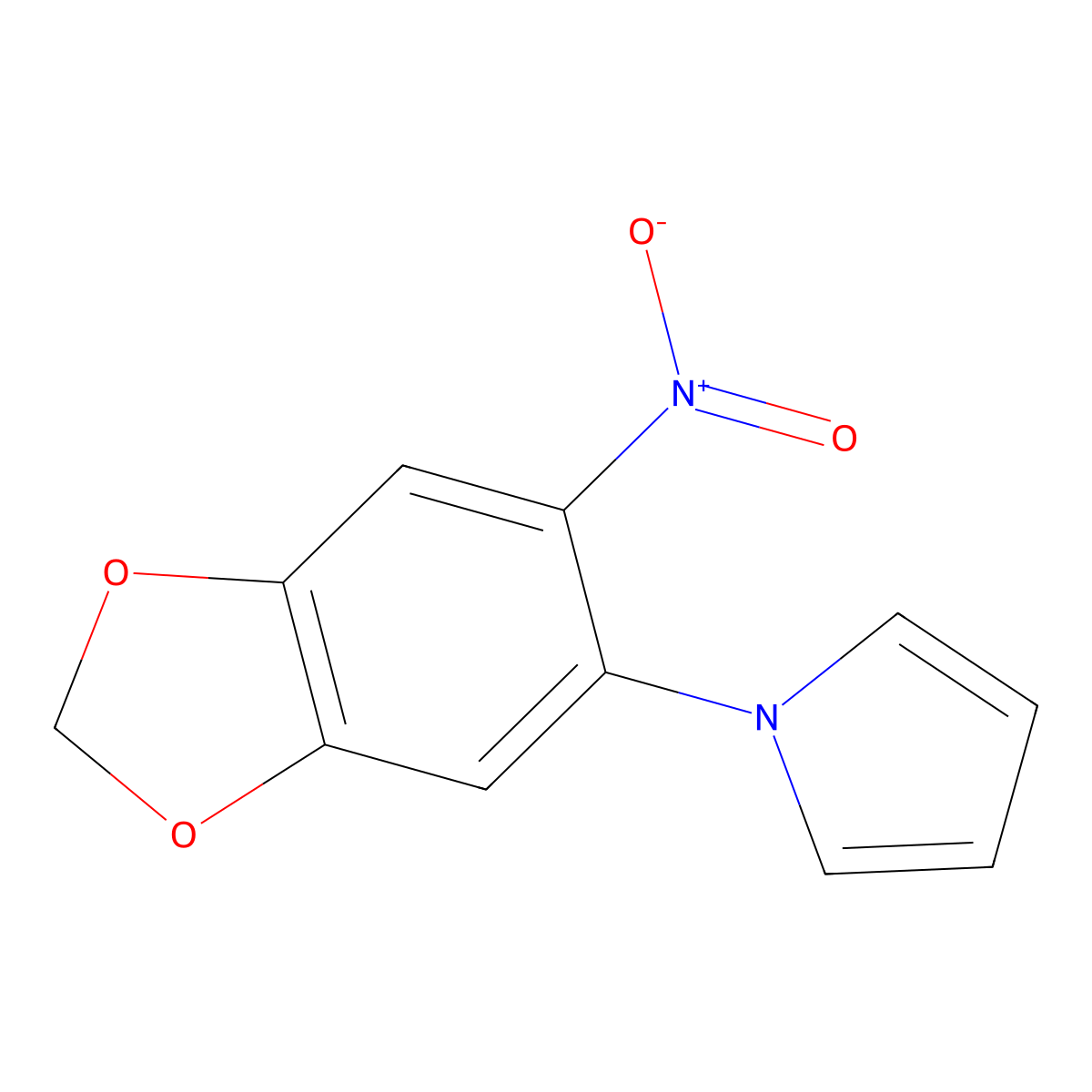 1-(6-nitro-1,3-benzodioxol-5-yl)-1H-pyrrole molecular structure, CAS 1280538-10-4