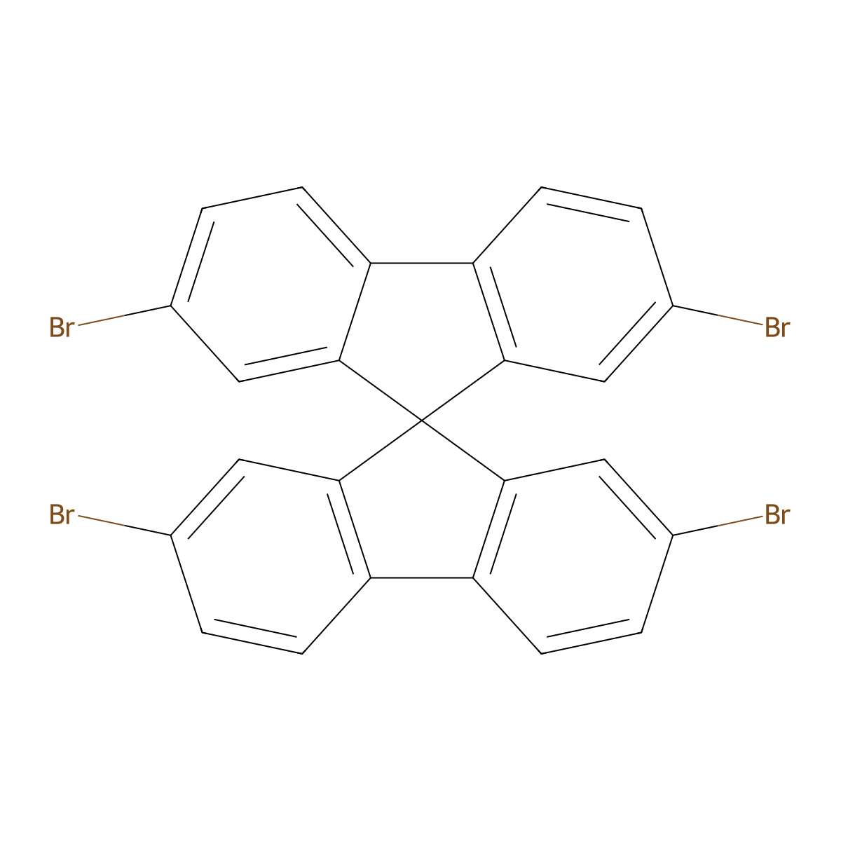 2,2',7,7'-Tetrabromo-9,9'-spirobi[9H-fluorene] molecular structure, CAS 128055-74-3