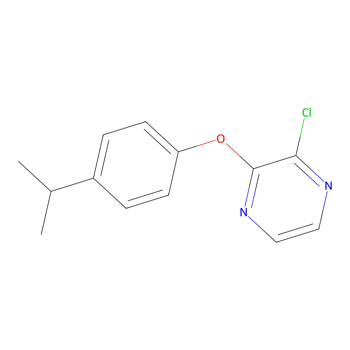 2-Chloro-3-(4-isopropylphenoxy)pyrazine molecular structure, CAS 1280558-17-9