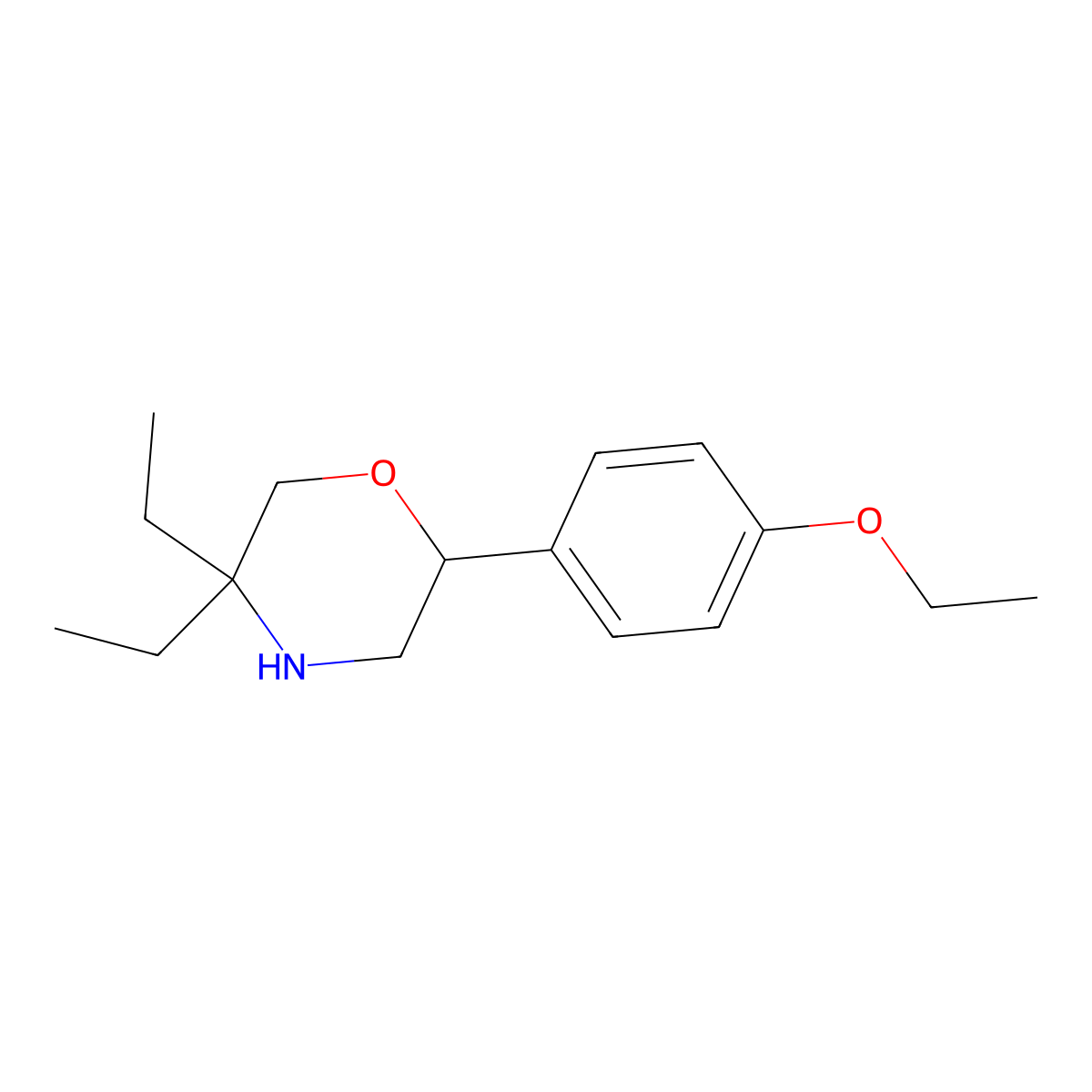 2-(4-Ethoxyphenyl)-5,5-diethylmorpholine molecular structure, CAS 1280566-32-6