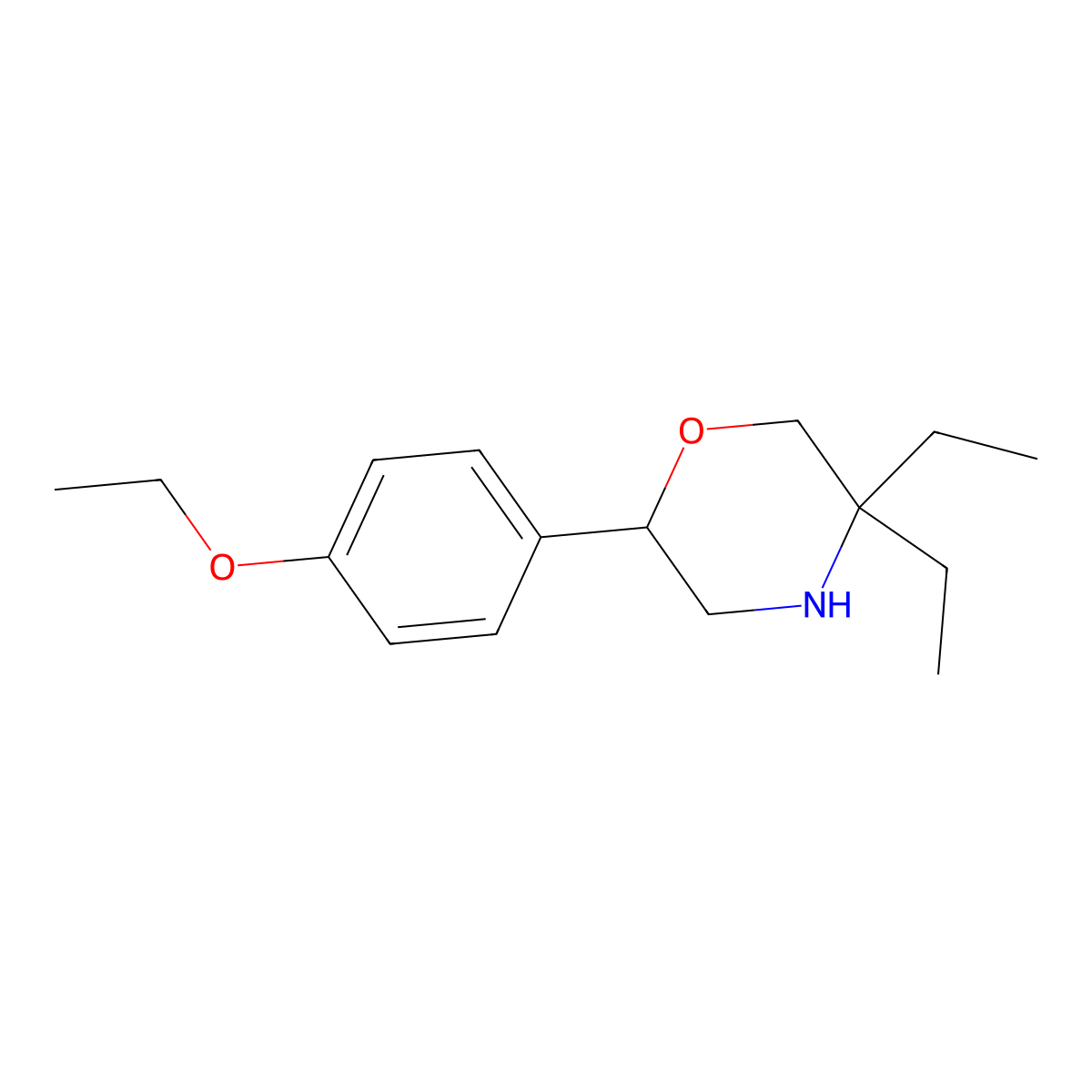 2-(4-Ethoxyphenyl)-5,5-diethylmorpholine molecular structure, CAS 1280566-32-6