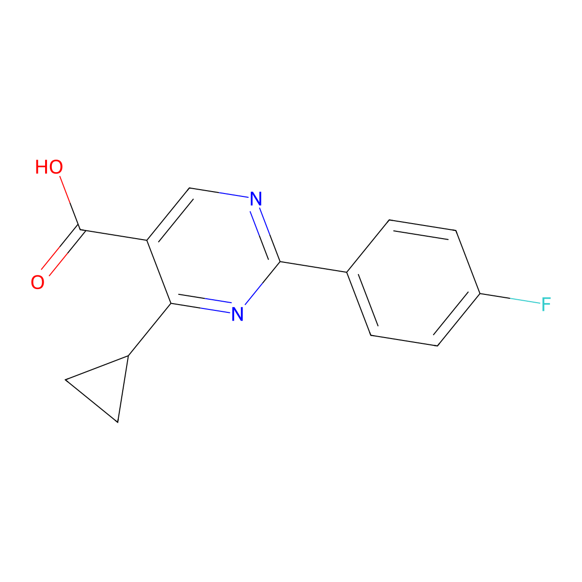 4-Cyclopropyl-2-(4-fluorophenyl)pyrimidine-5-carboxylic acid molecular structure, CAS 1280574-37-9