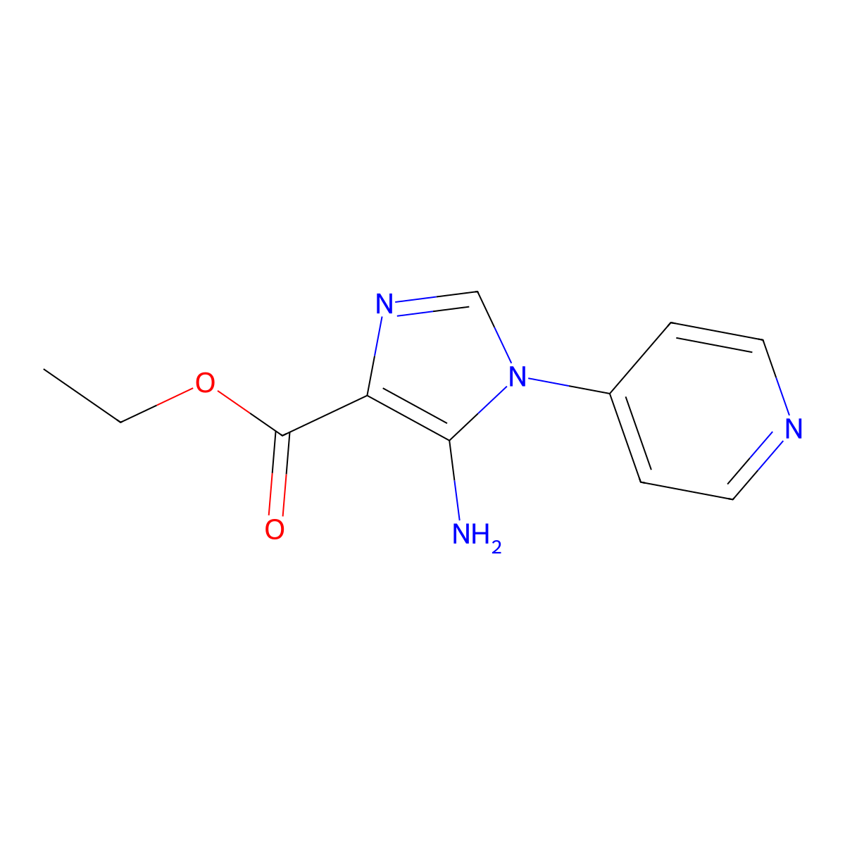 ethyl 5-amino-1-(pyridin-4-yl)-1H-imidazole-4-carboxylate molecular structure, CAS 1280582-62-8
