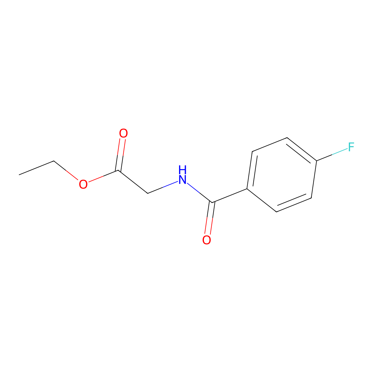 Ethyl 2-[(4-fluorobenzoyl)amino]acetate molecular structure, CAS 128062-25-9