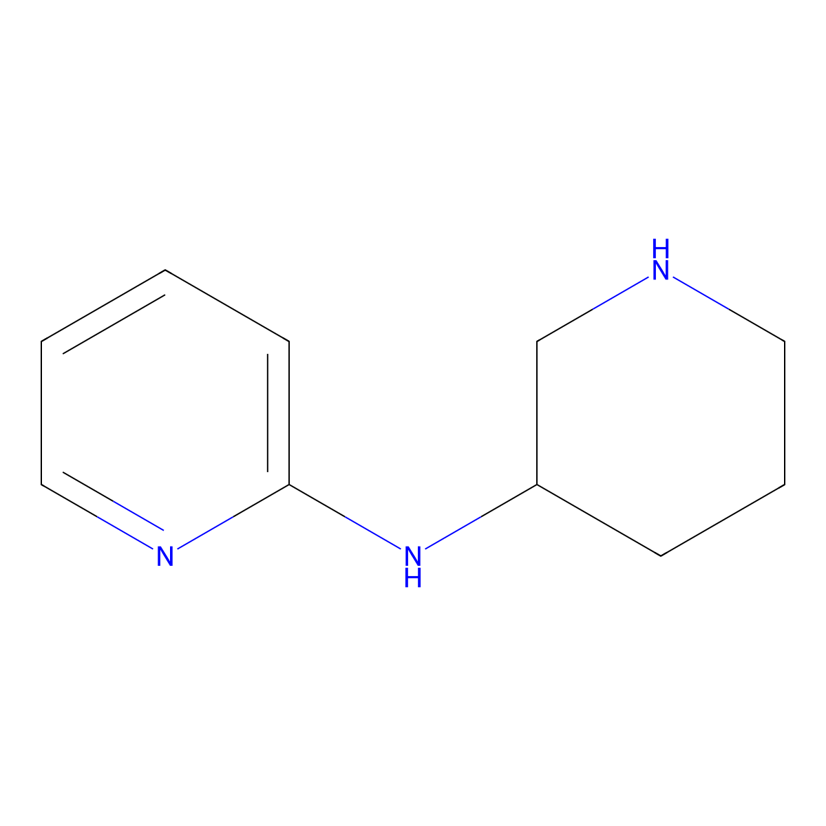 N-(piperidin-3-yl)pyridin-2-amine molecular structure, CAS 1280623-80-4