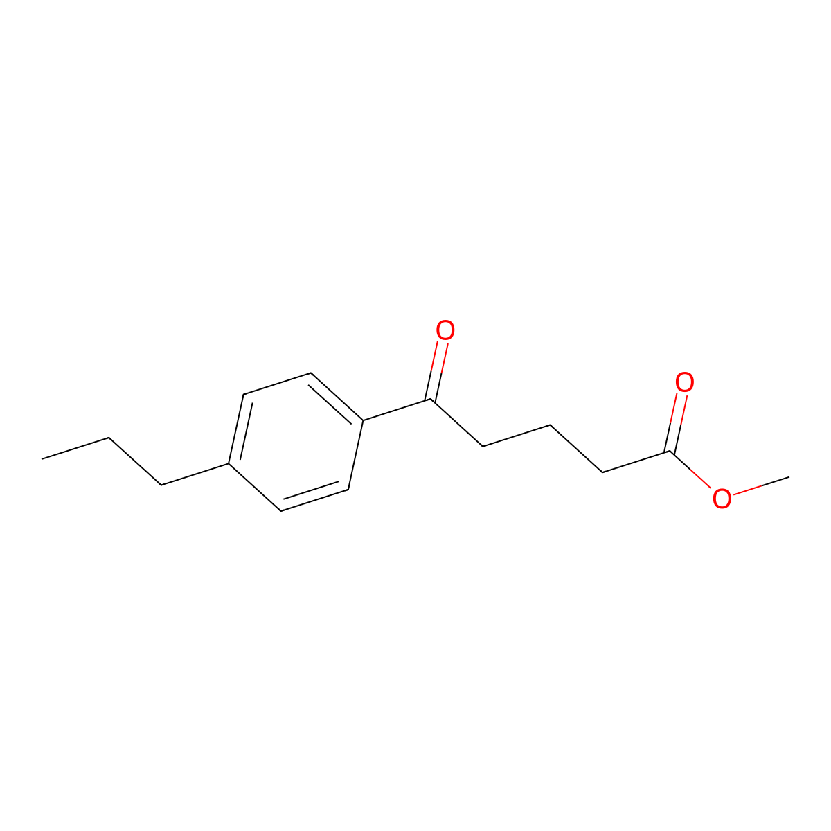 Methyl 5-oxo-5-(4-propylphenyl)pentanoate molecular structure, CAS 1280638-50-7
