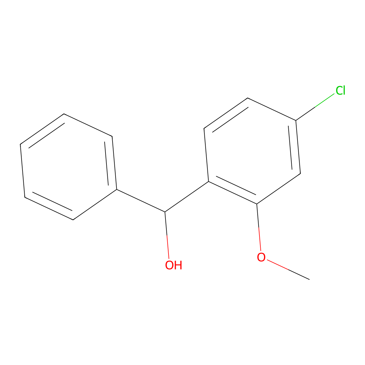 (4-Chloro-2-methoxyphenyl)(phenyl)methanol molecular structure, CAS 1280642-84-3