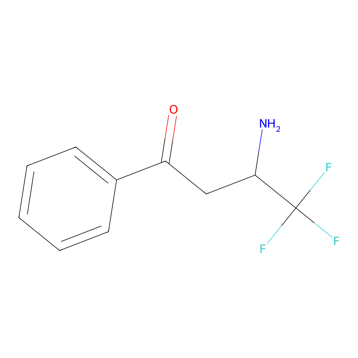 (3S)-3-Amino-4,4,4-trifluoro-1-phenylbutan-1-one molecular structure, CAS 1280655-40-4