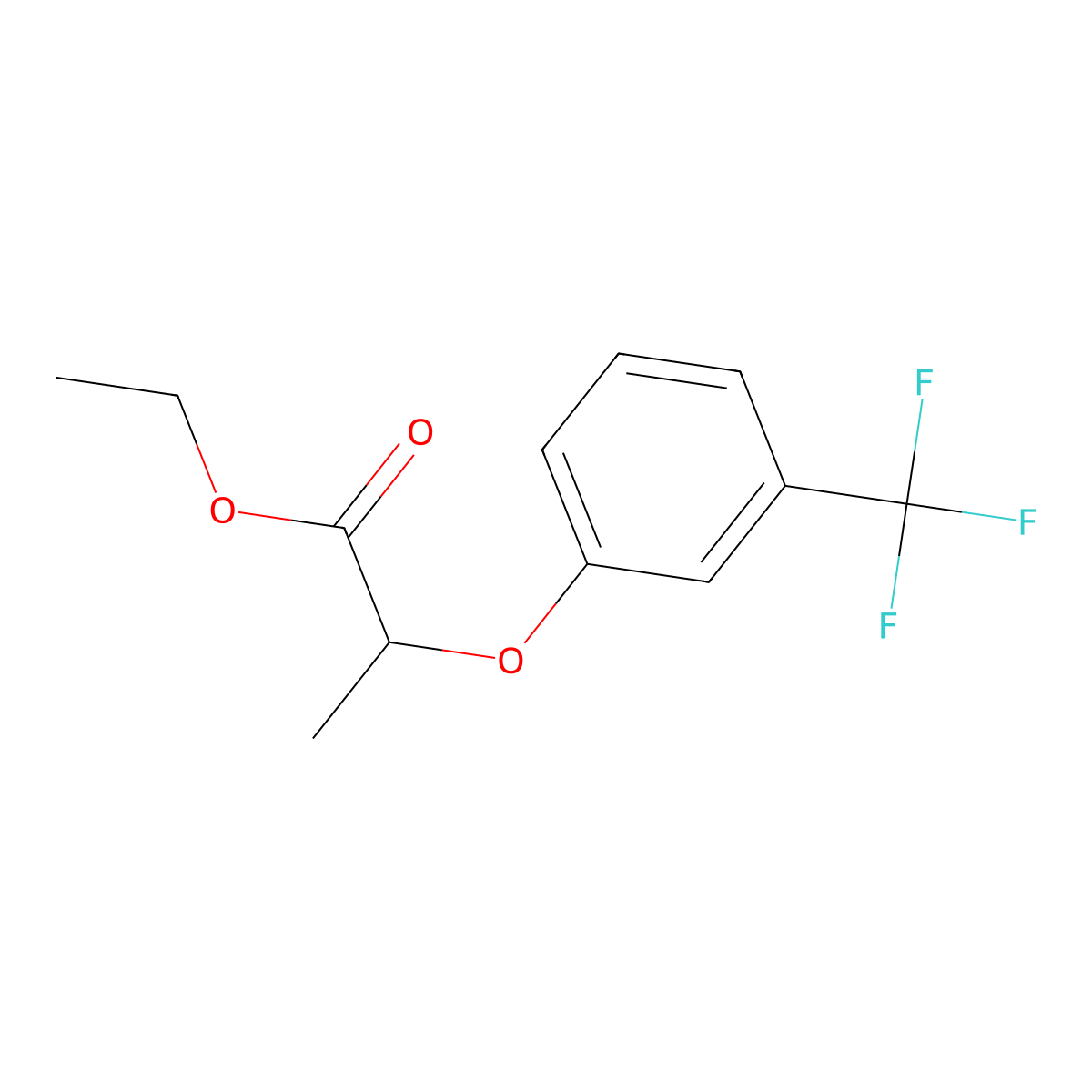 Ethyl 2-[3-(trifluoromethyl)phenoxy]propanoate molecular structure, CAS 1280673-40-6