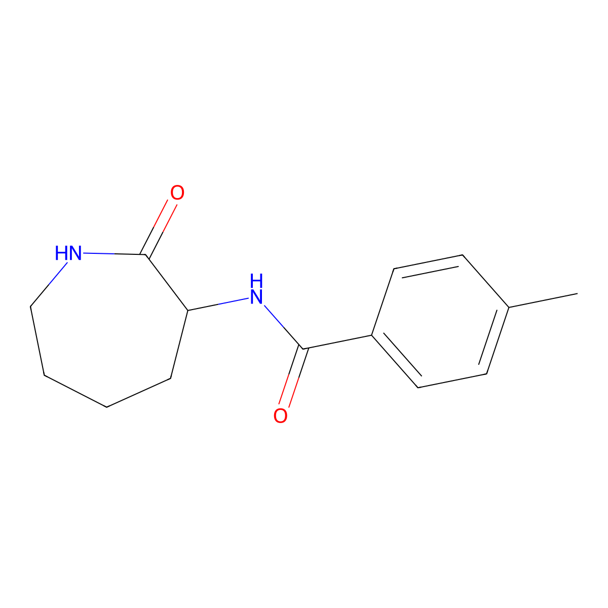 4-methyl-N-(2-oxoazepan-3-yl)benzamide molecular structure, CAS 128068-27-9