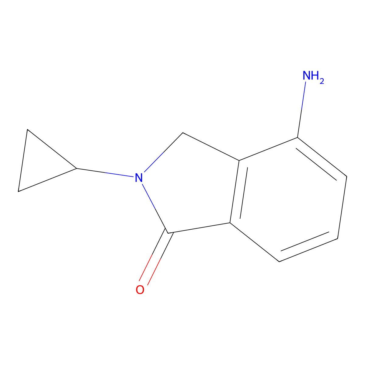 4-Amino-2-cyclopropylisoindolin-1-one molecular structure, CAS 1280689-43-1